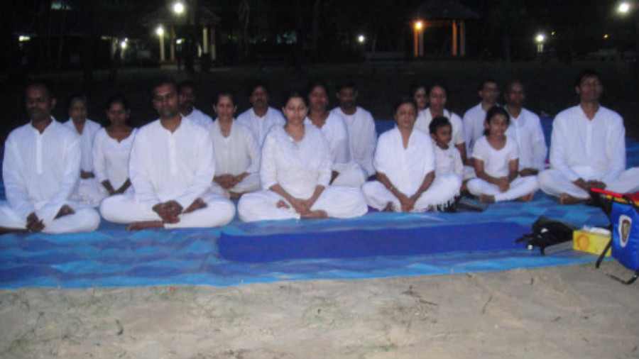 2 Morning Group Meditation at Changi Beach